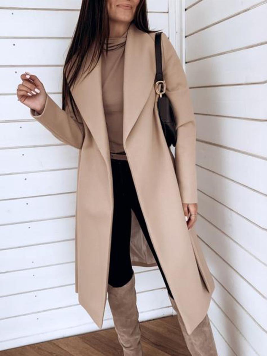 Veleaee Belt Pocket Coat