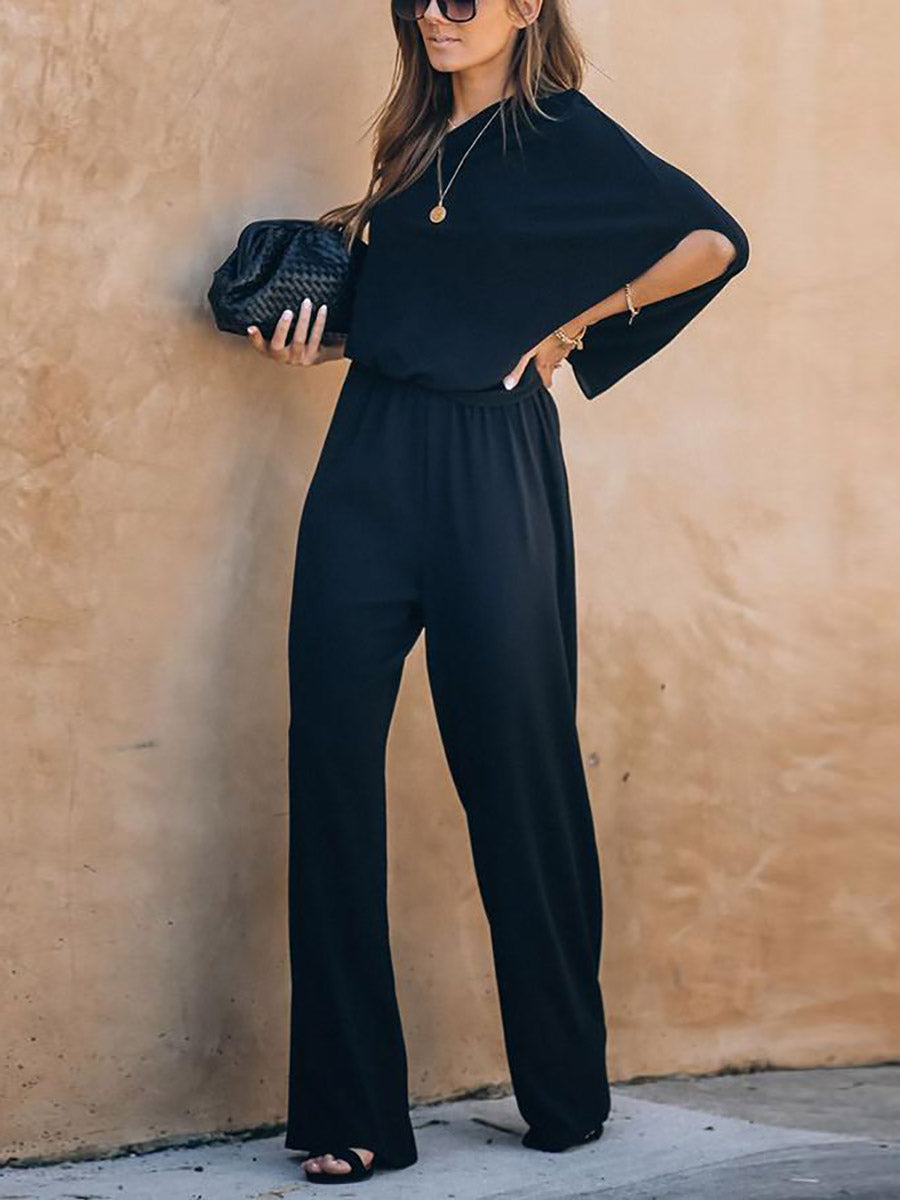 Veleaee Sexy Strapless Loose Jumpsuit