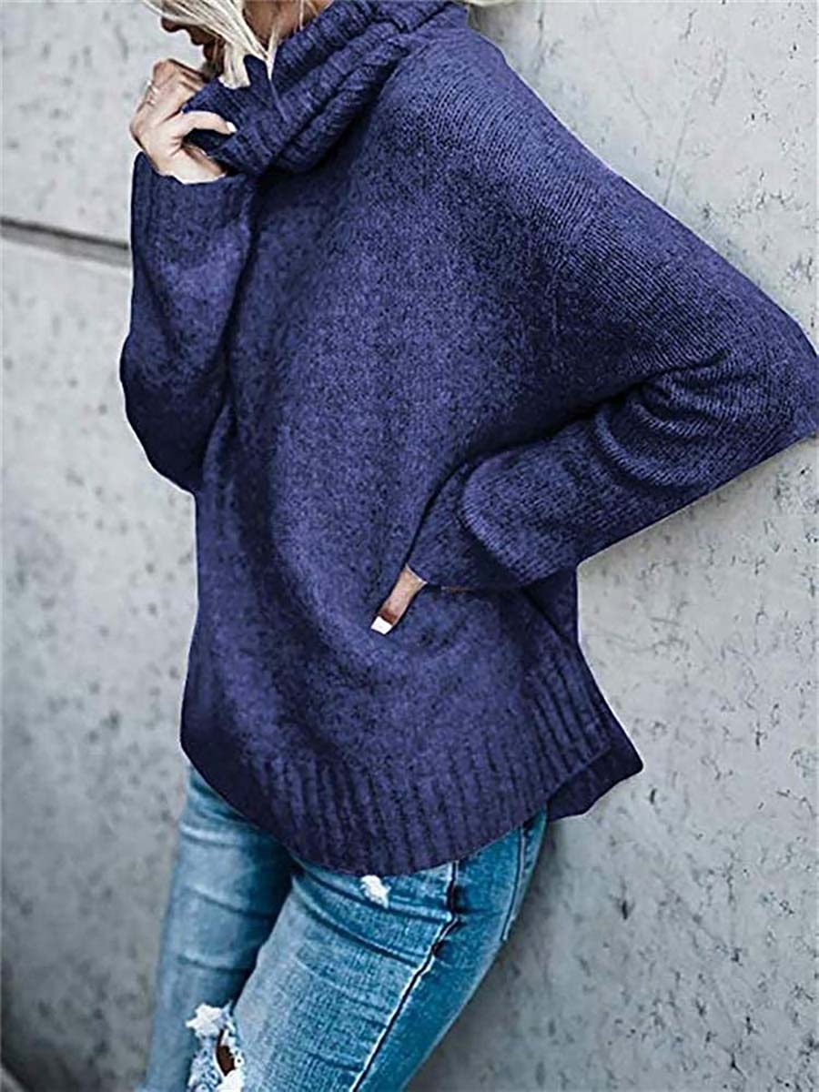 Veleaee Solid Color Turtleneck Long Sleeve Sweater(6 colors)