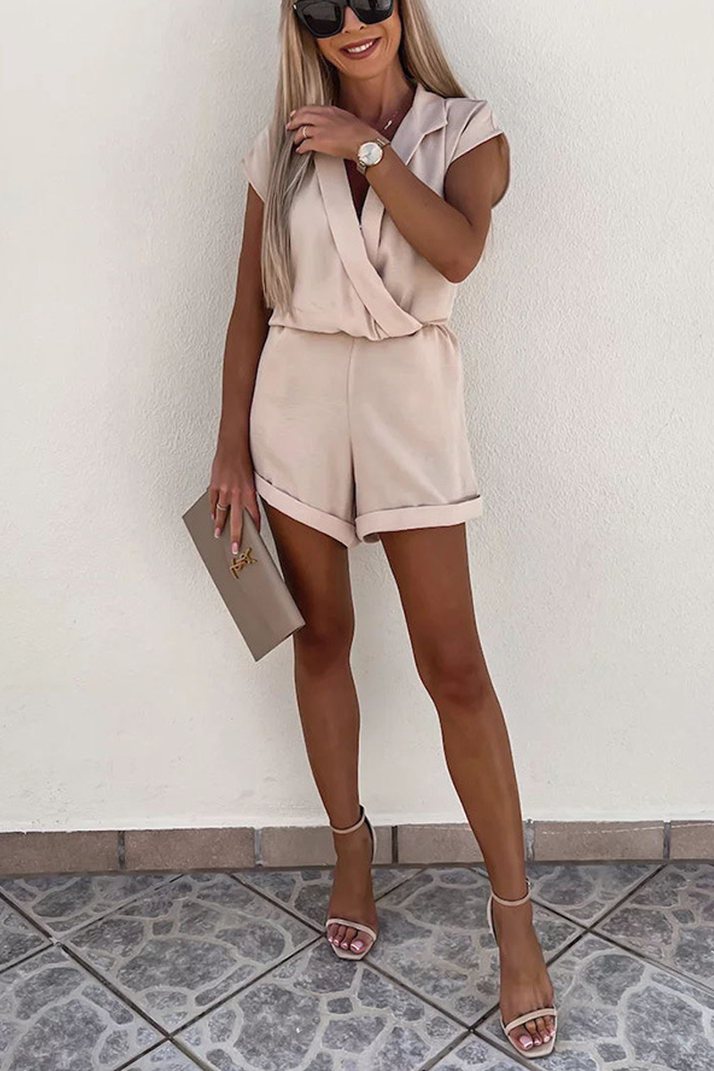 Veleaee Cake For Breakfast Lapel Neck Romper