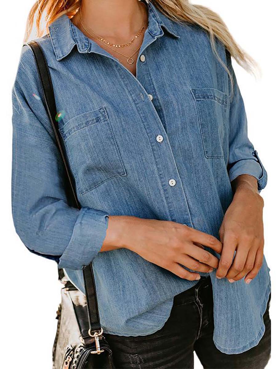 Veleaee Loose Long-Sleeved Casual Blouse (8 colors)