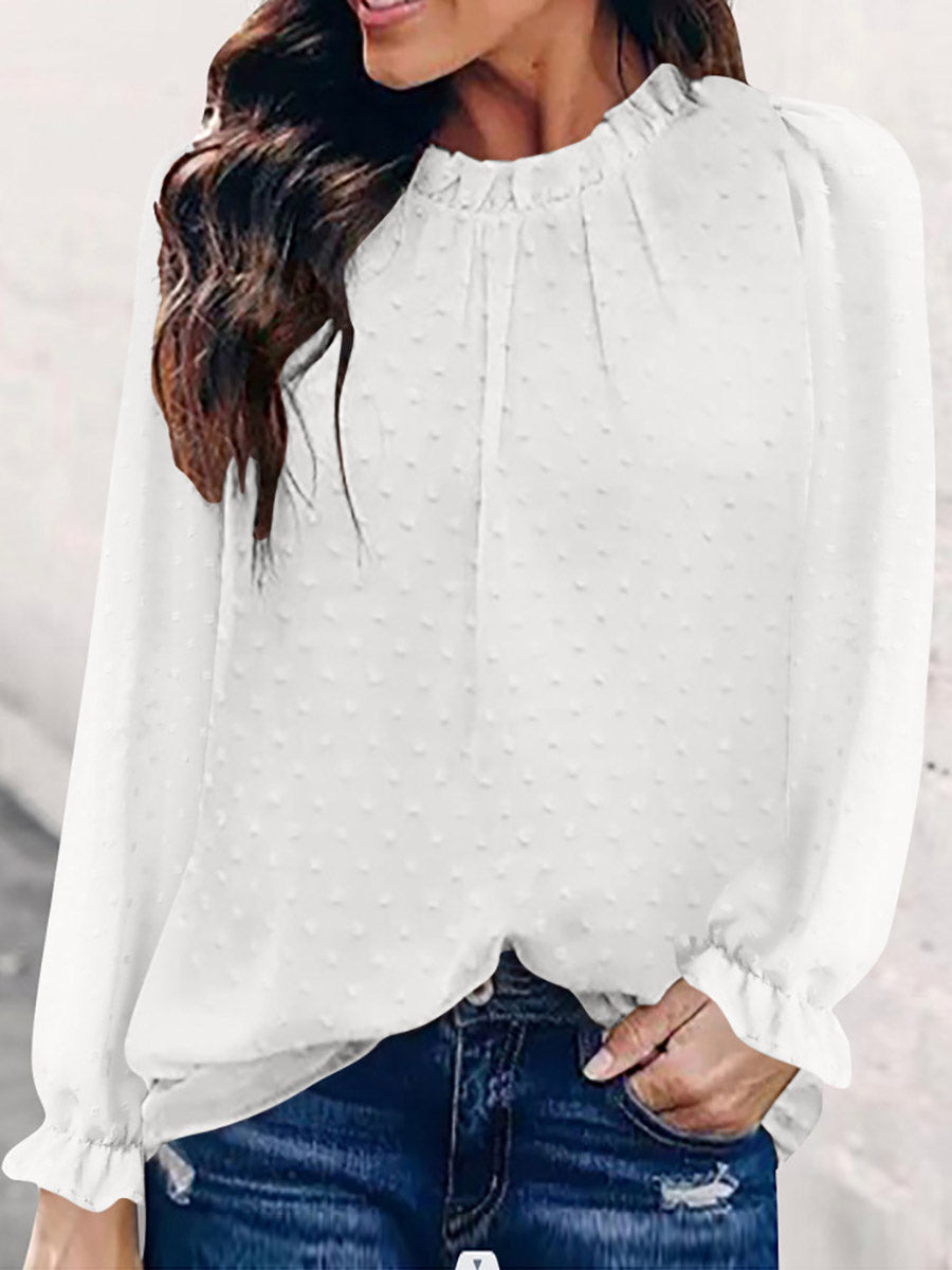 Veleaee Round Neck Long Sleeve Shirt (5 colors)