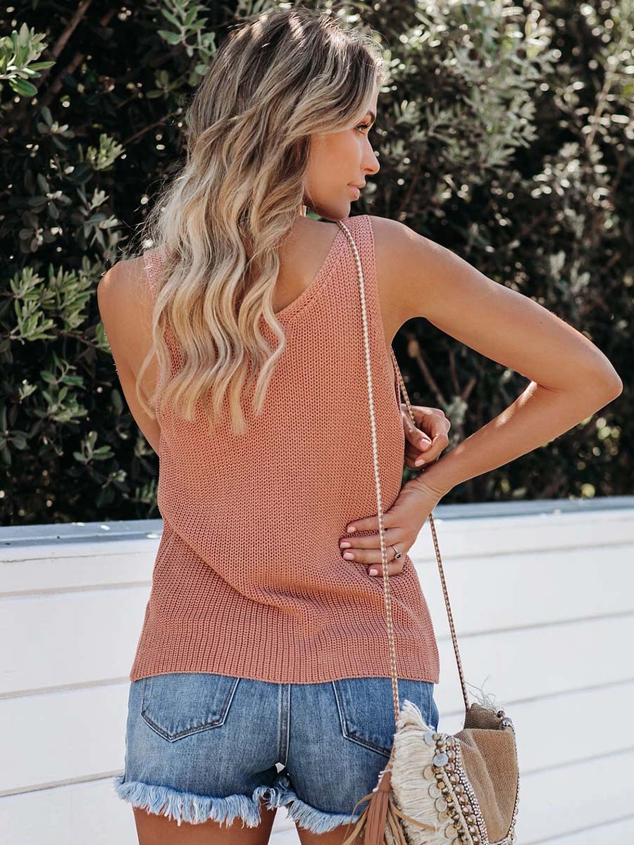 Veleaee Casual V Neck Knit Vest(6 colors)