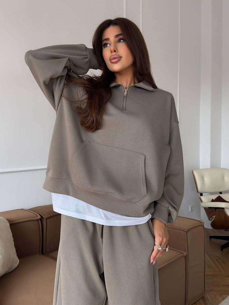 Refined Zip Collar Lounge Set