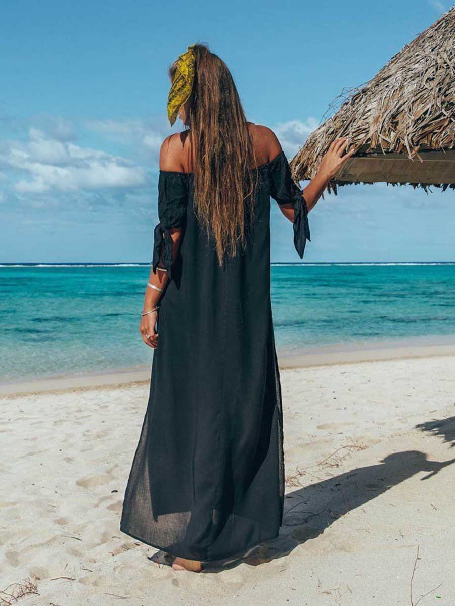 Veleaee One-Shoulder Irregular Split Dress