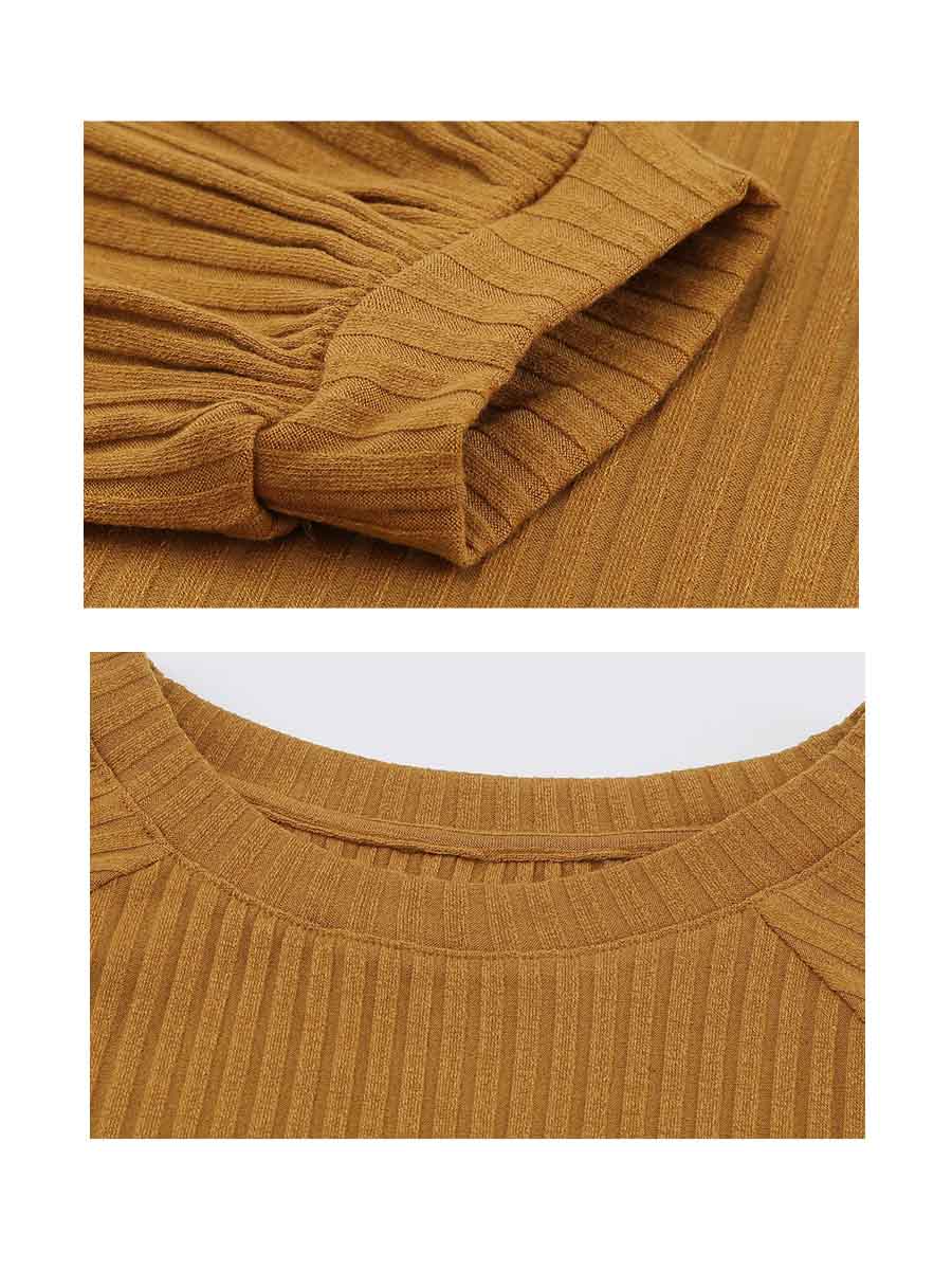 Veleaee Knitted Long Sleeve Dress