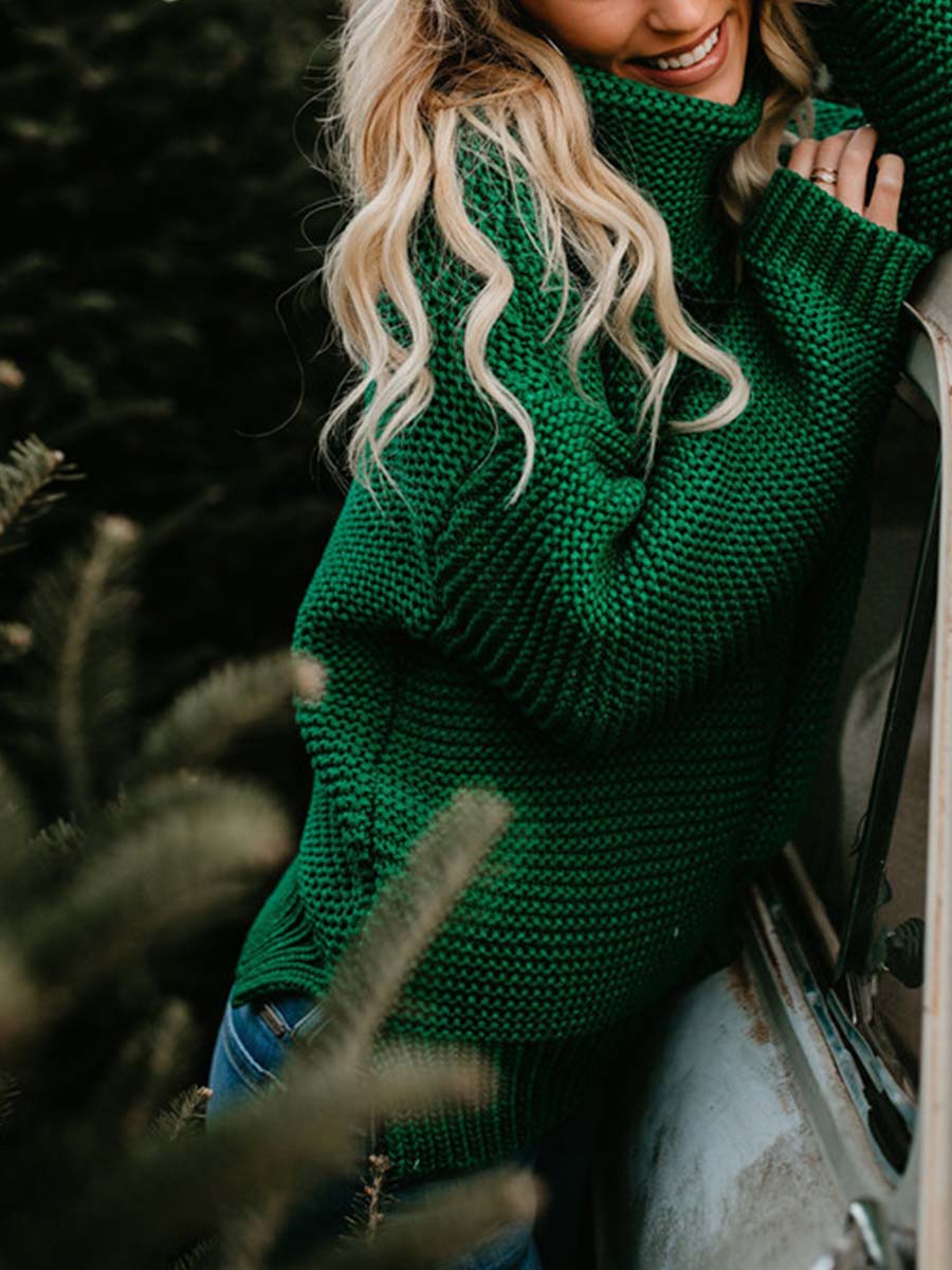 Veleaee Loose Turtleneck Warm Sweater