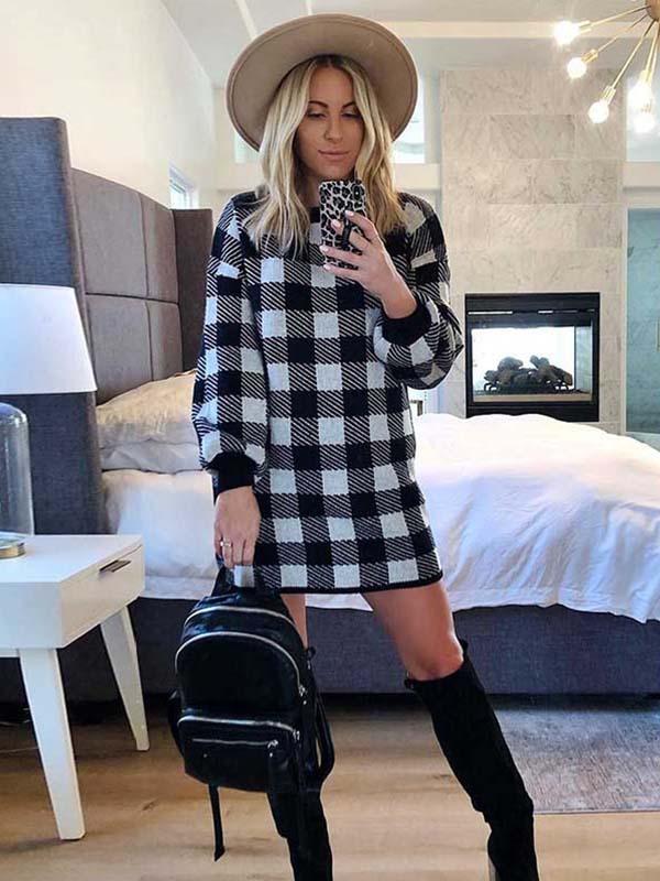 Veleaee Plaid Dress