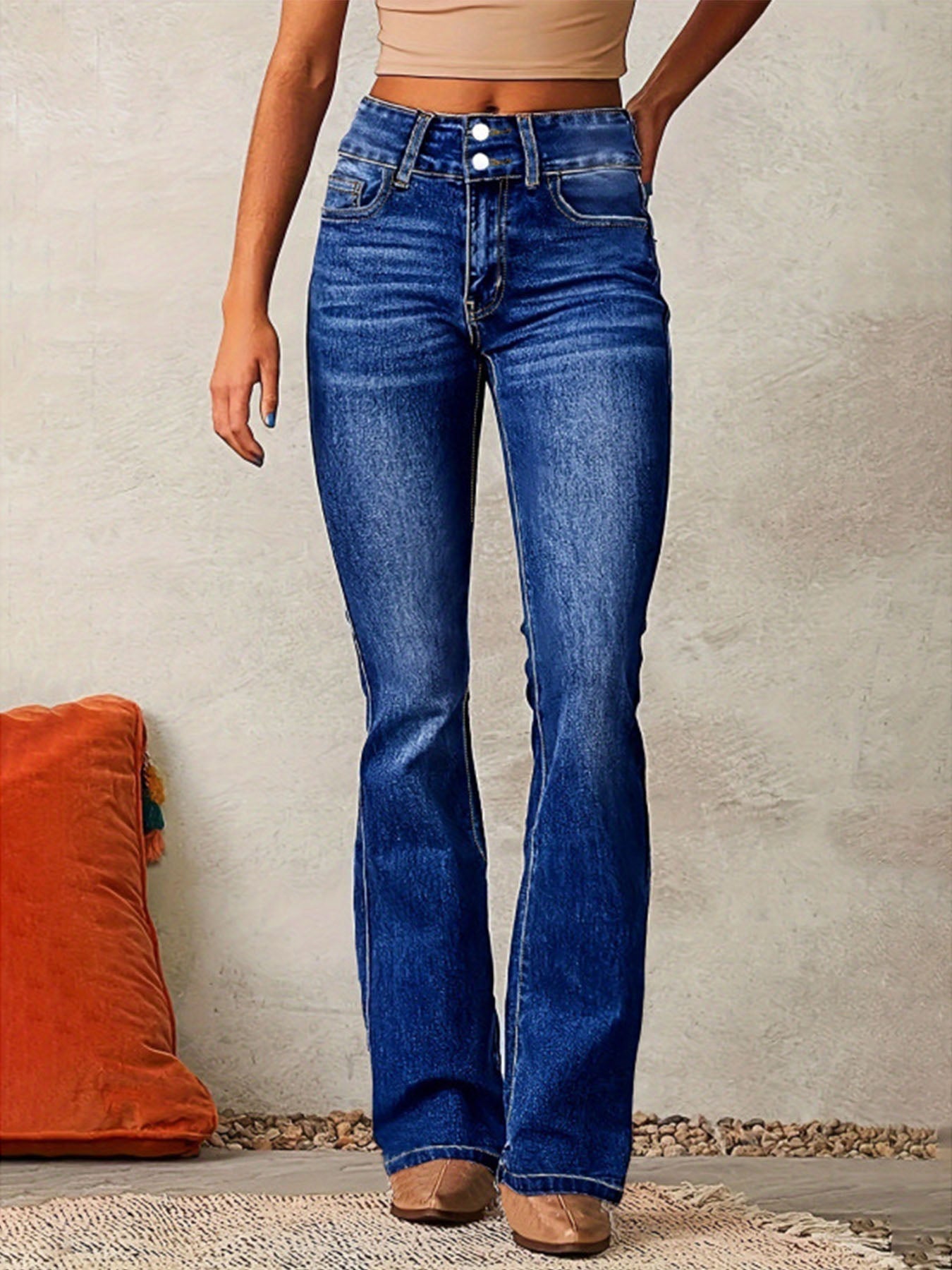 Stretch Denim Flare Jeans