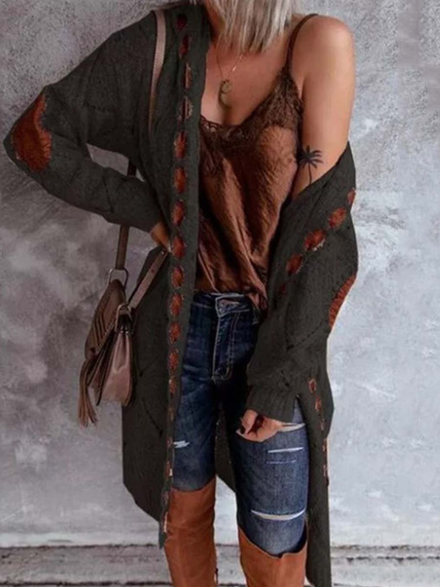 Veleaee Casual Hooded Knitted Cardigan