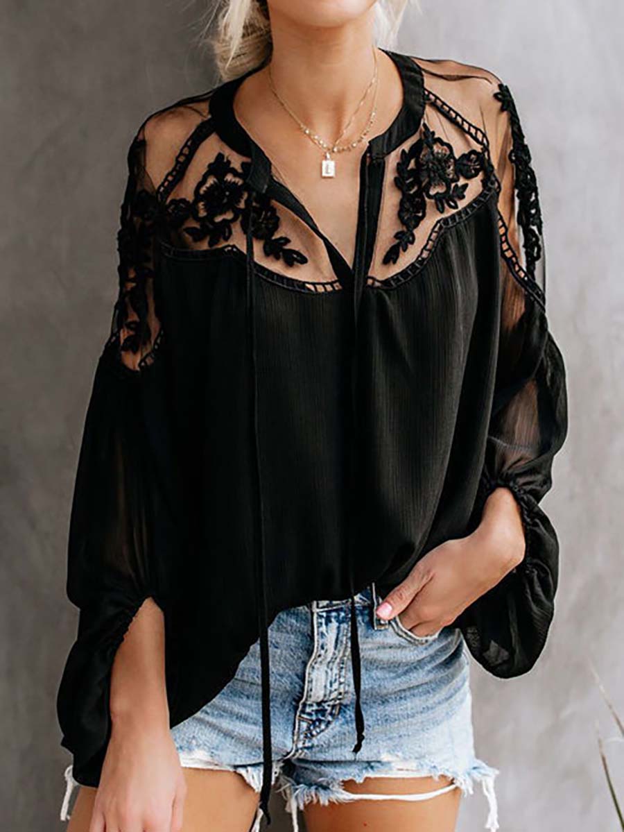 Veleaee Sweet Love Floral Embroidery Shirt - 3 Colors