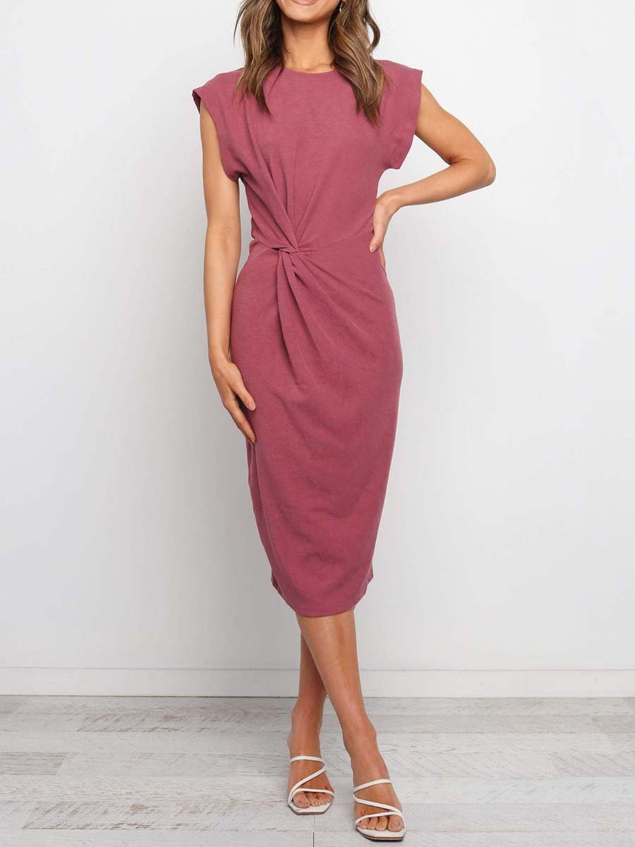 Veleaee Twist Knot Midi Dress