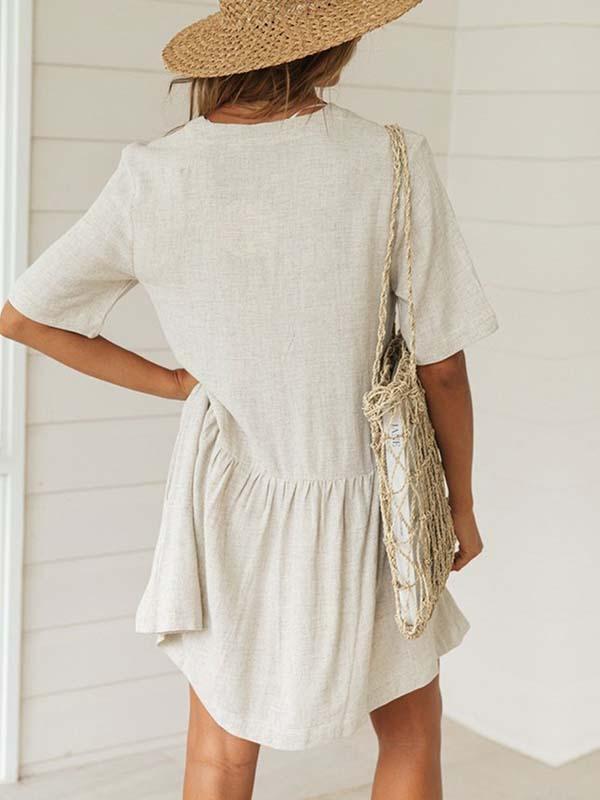 Veleaee Button Dress