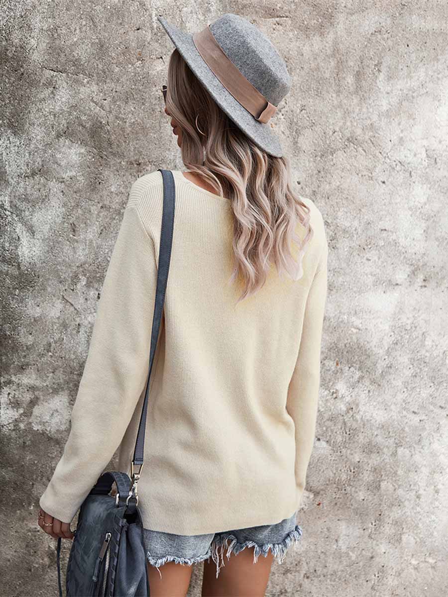 Veleaee  Long-sleeved V-neck Sexy Top