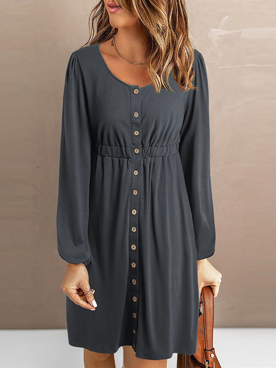 Veleaee Sexy V-Neck Waist-Length Sleeve Dress