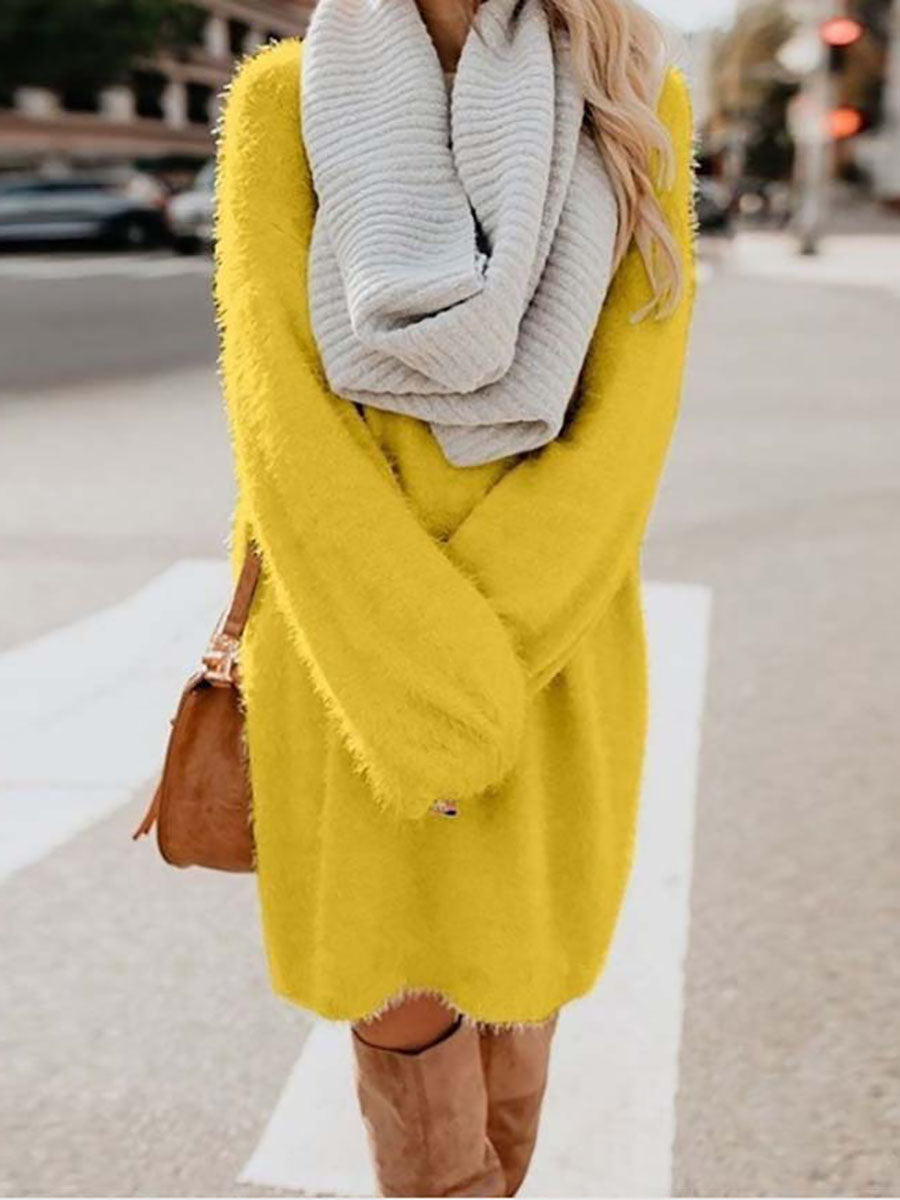 Veleaee Plush Sweater Dress(8 colors)