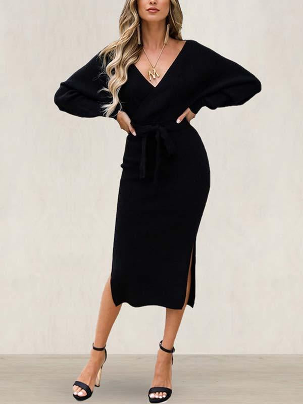 Veleaee V Neck Autumn Dress