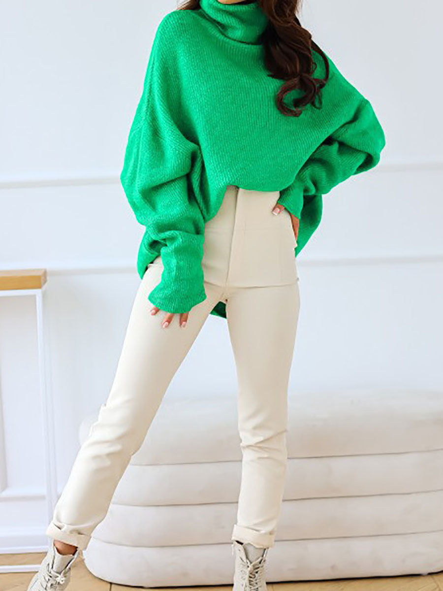 Veleaee Solid Color Turtleneck Knit Sweater(11 colors)