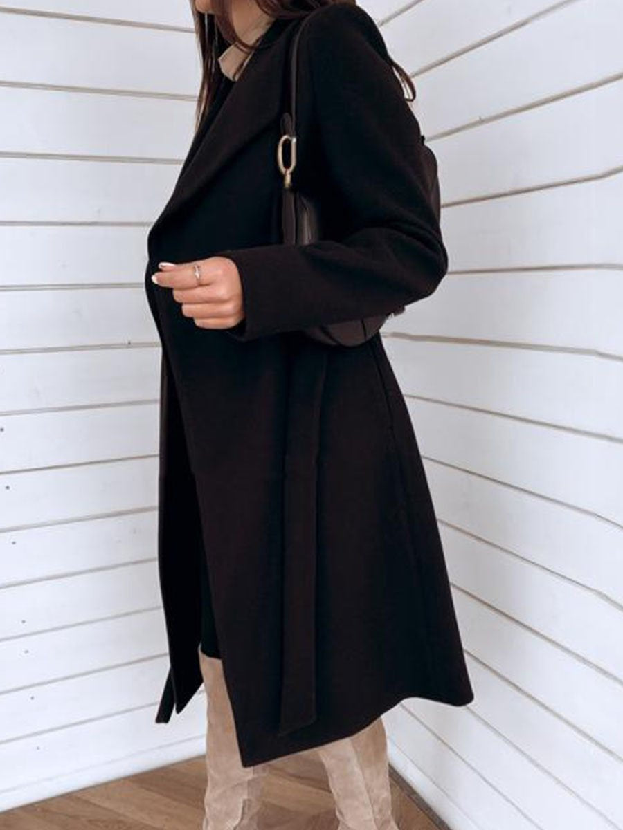 Veleaee Belt Pocket Coat