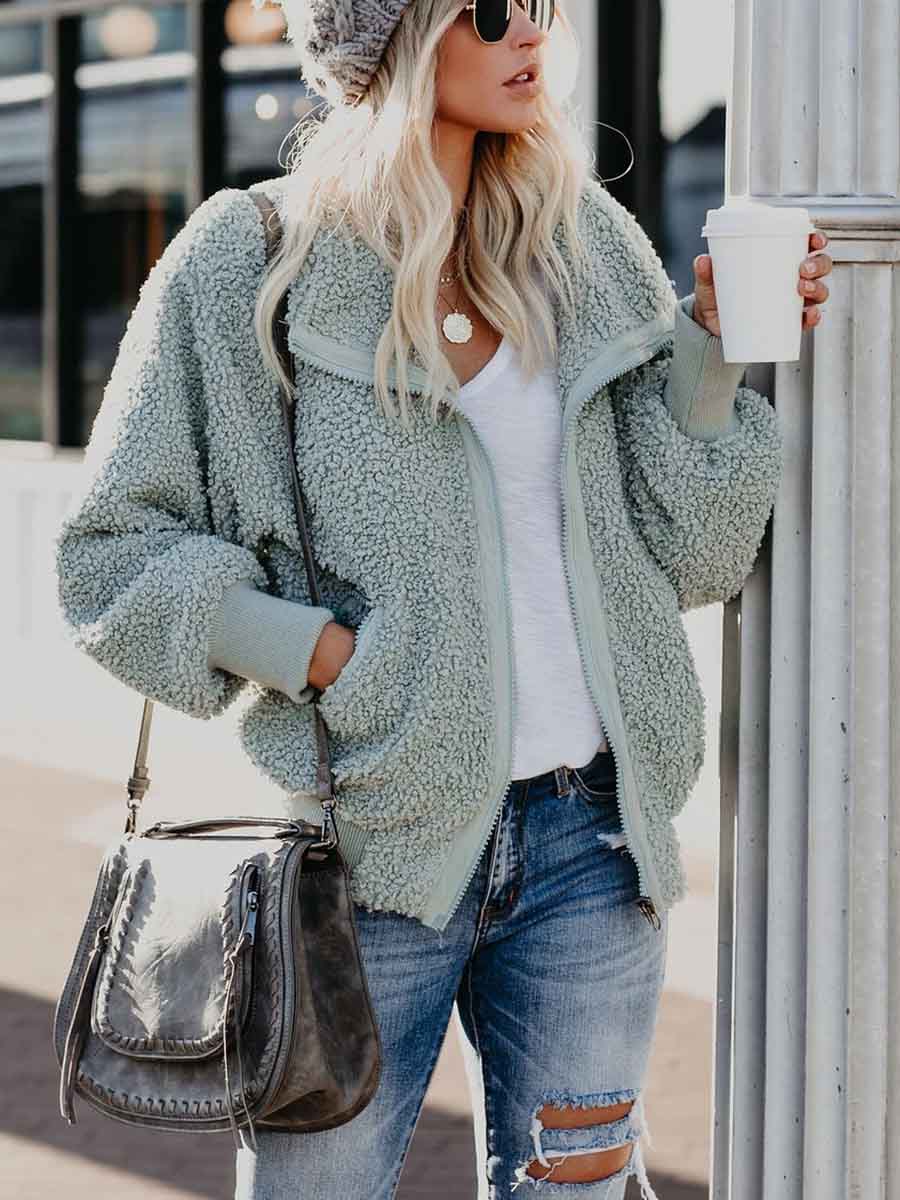 Veleaee Furry Pocket Coat