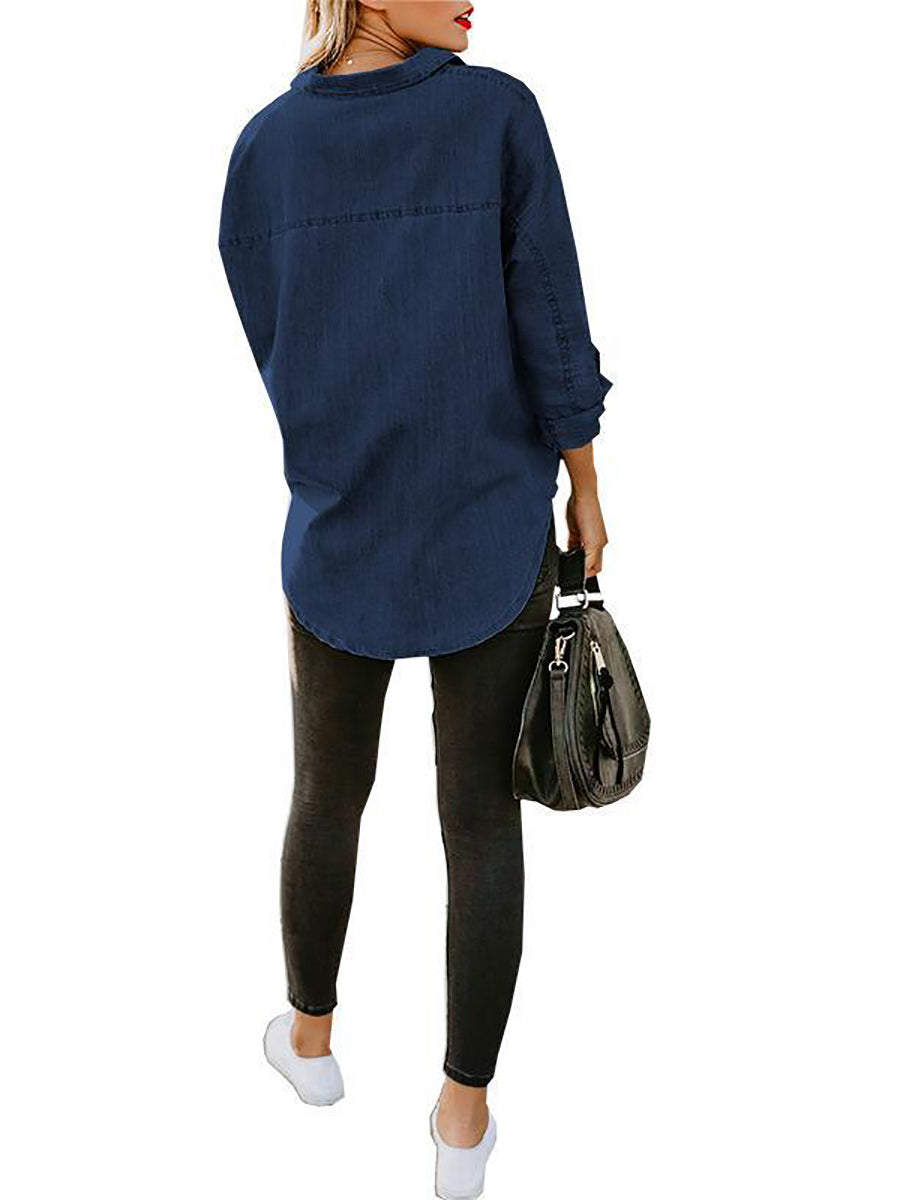 Veleaee Loose Long-Sleeved Casual Blouse (8 colors)