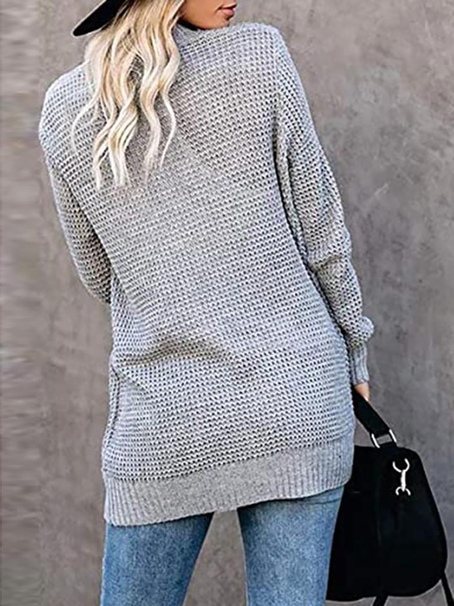 Veleaee Solid Color Long Sleeve Knitted Cardigan（5 colors）