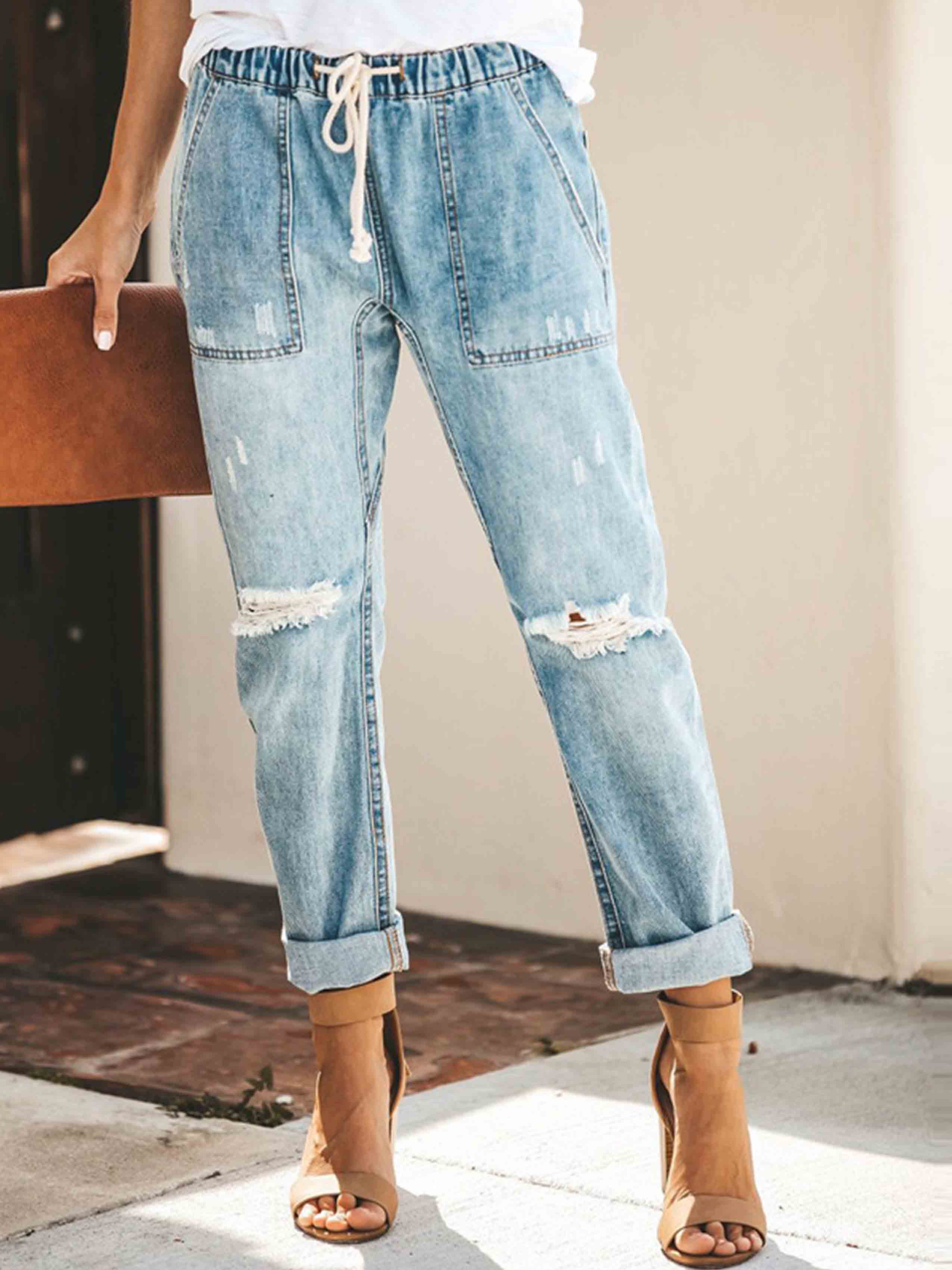Veleaee Women's Ripped Jeans (2 colors)