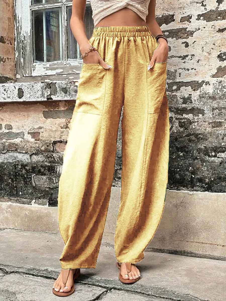 Veleaee Solid Color Pocket Casual Pants (11 Colors)