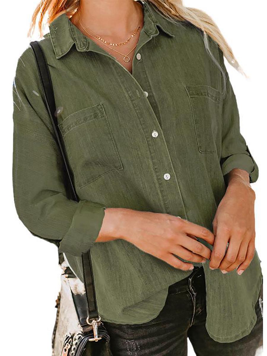 Veleaee Loose Long-Sleeved Casual Blouse (8 colors)