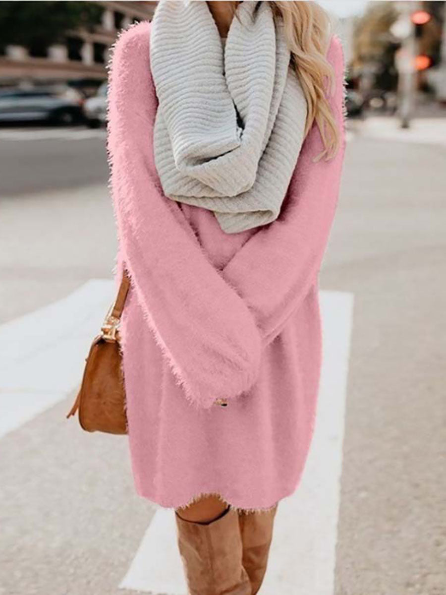 Veleaee Plush Sweater Dress(8 colors)