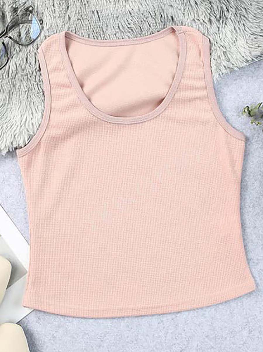Veleaee Solid Color Comfortable Casual Vest