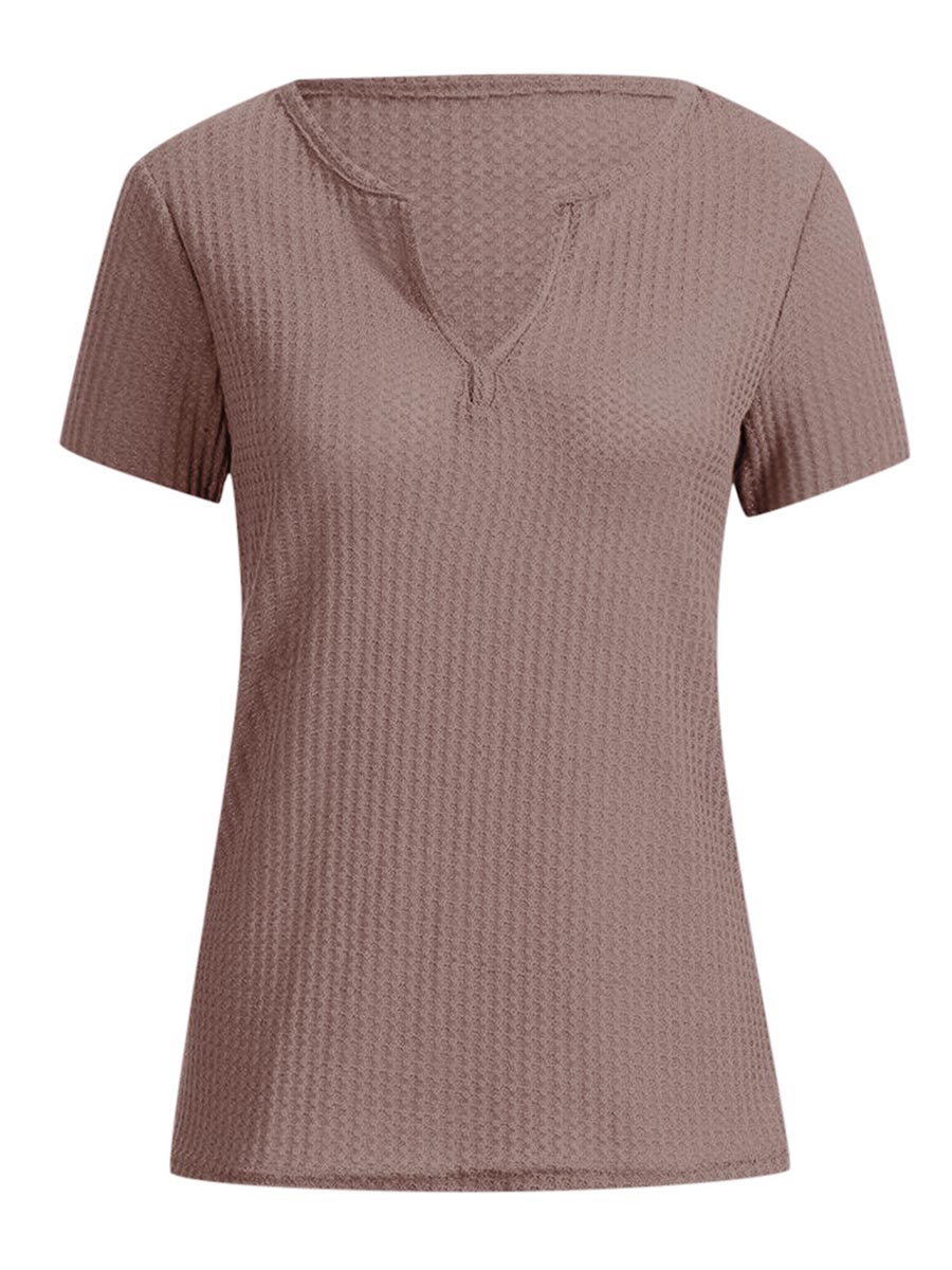 Veleaee V-Neck Solid Color T-Shirt (16 colors)