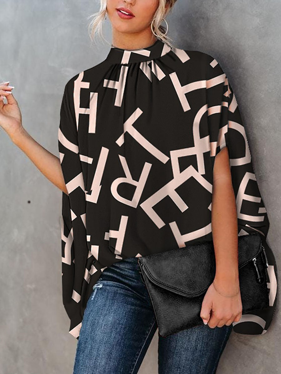 Veleaee Fashion Loose Bat Sleeve Round Neck Shirt (7 colors)