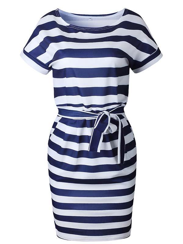 Veleaee O Neck Midi Dress With Belt (4 colors)