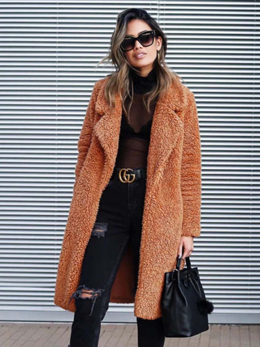 Veleaee Long-Sleeved Lapel Plush Jacket(7 colors)