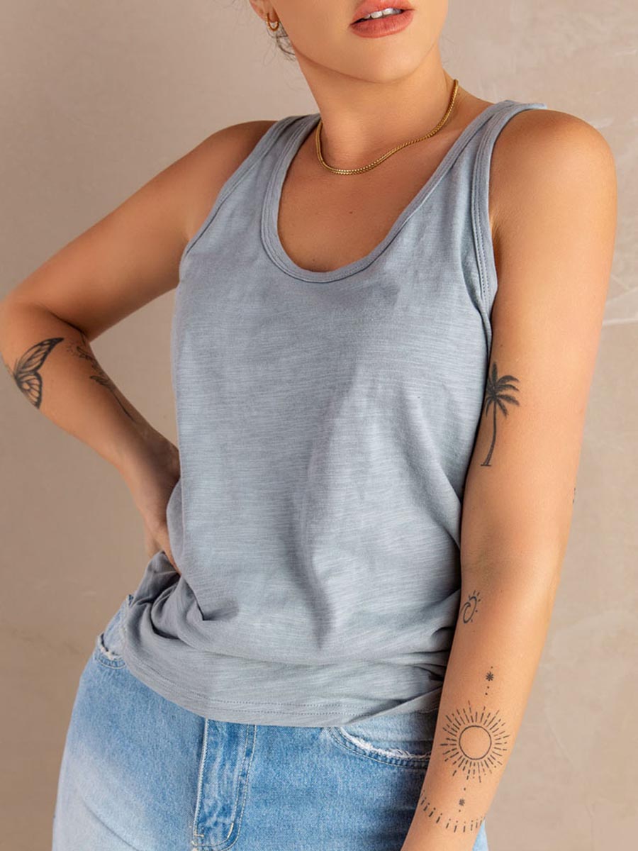 Veleaee Solid Color Casual Tops(6 Colors)