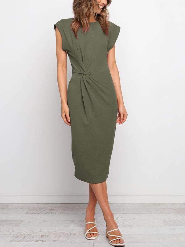 Veleaee Twist Knot Midi Dress