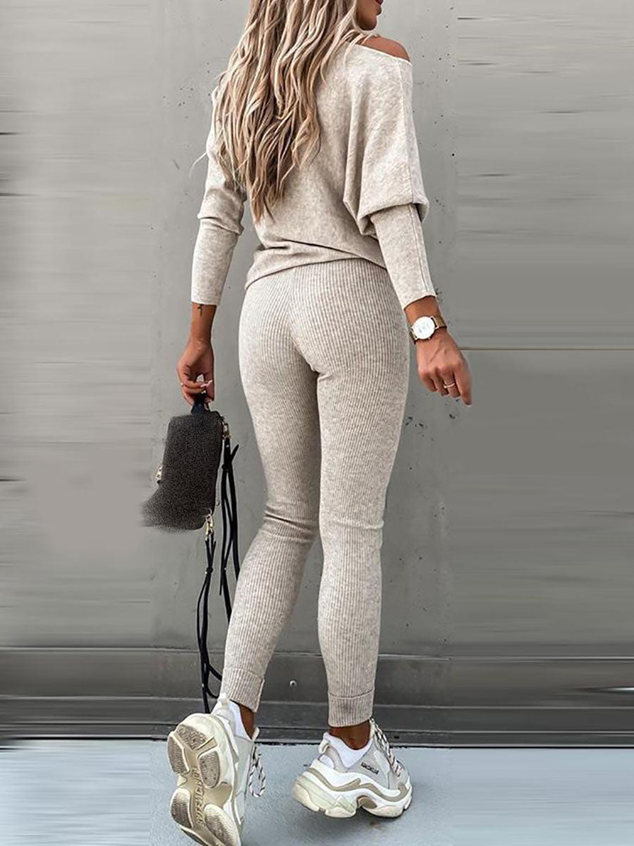 Veleaee Solid Color Casual Lace-Up Slouchy Suit(7 color)