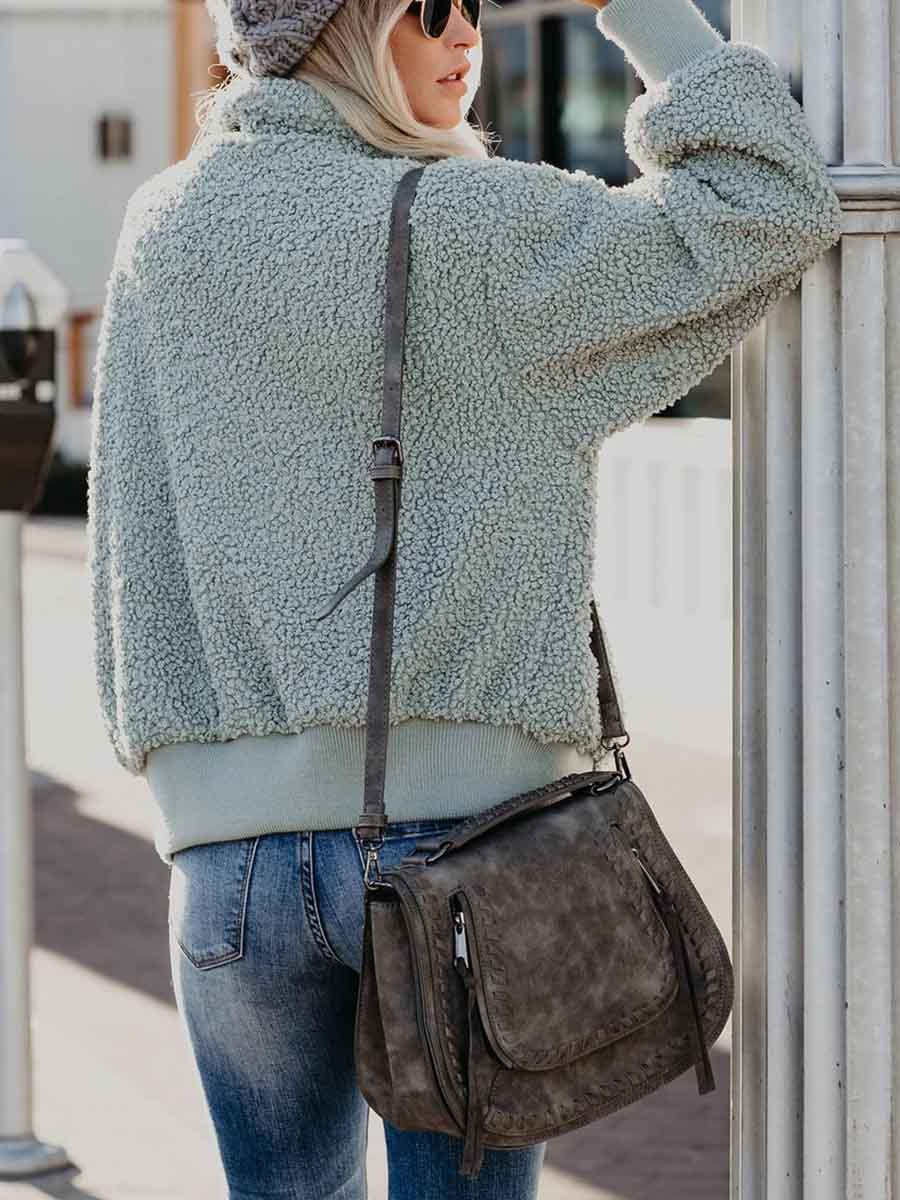 Veleaee Furry Pocket Coat