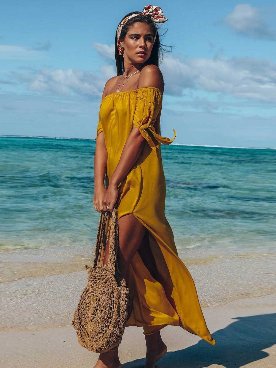 Veleaee One-Shoulder Irregular Split Dress