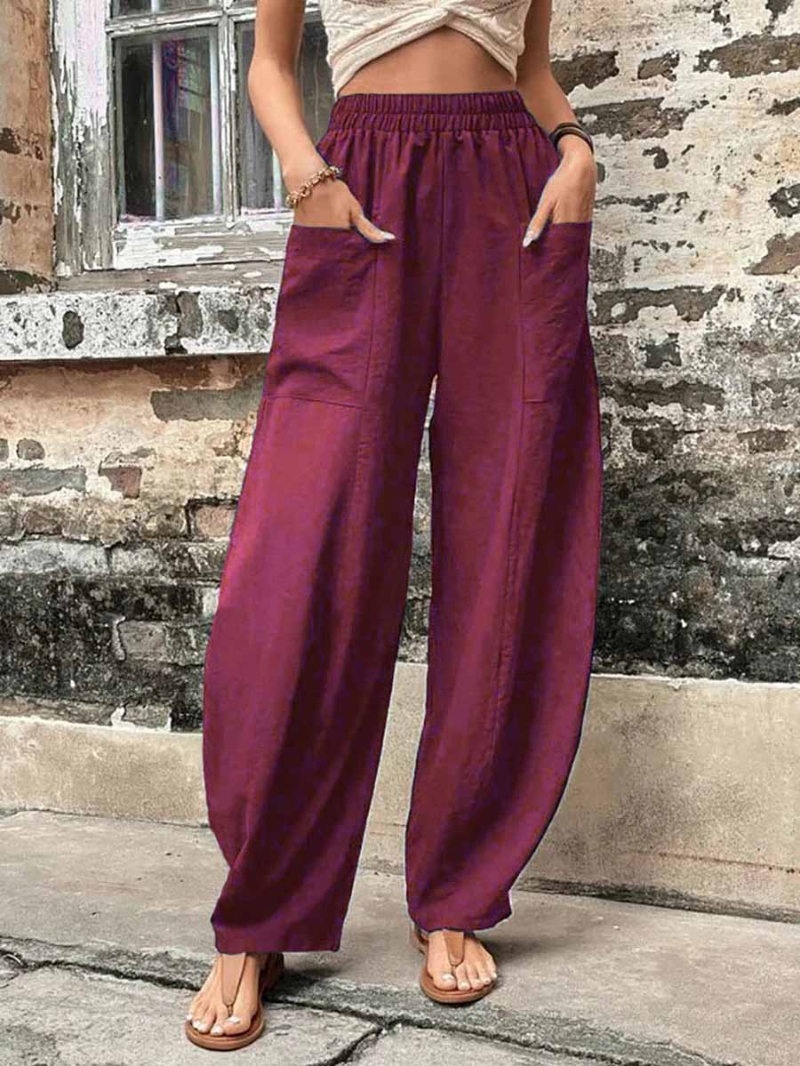 Veleaee Solid Color Pocket Casual Pants (11 Colors)