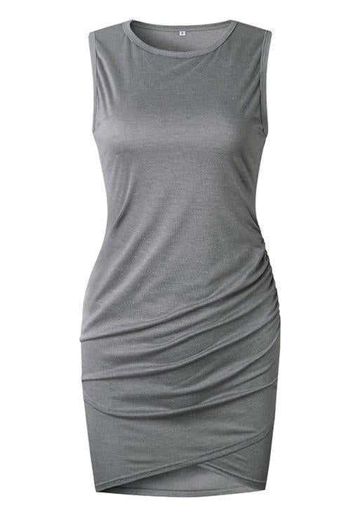 Veleaee Asymmetry Ruched Sheath Mini Dress（7 colors）