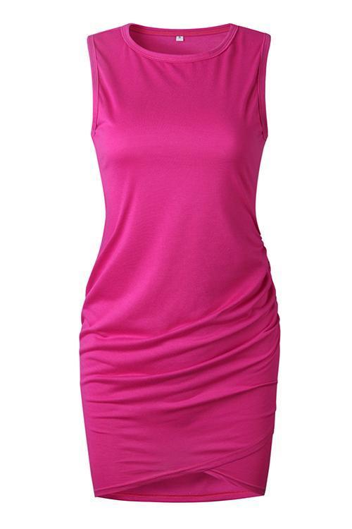 Veleaee Asymmetry Ruched Sheath Mini Dress（7 colors）