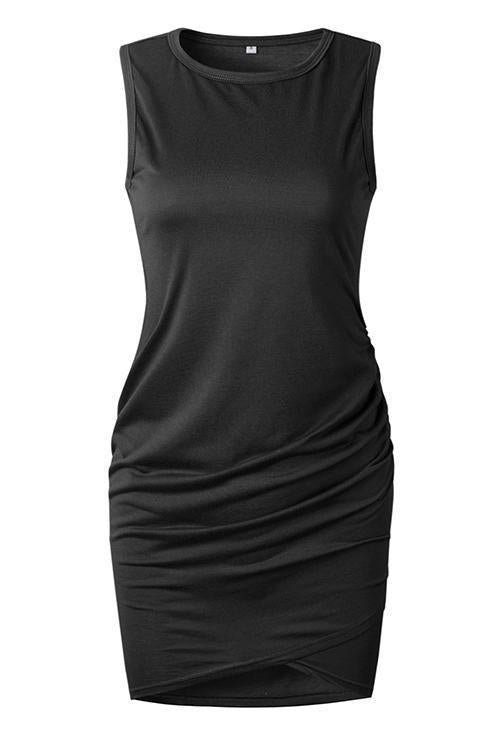 Veleaee Asymmetry Ruched Sheath Mini Dress（7 colors）