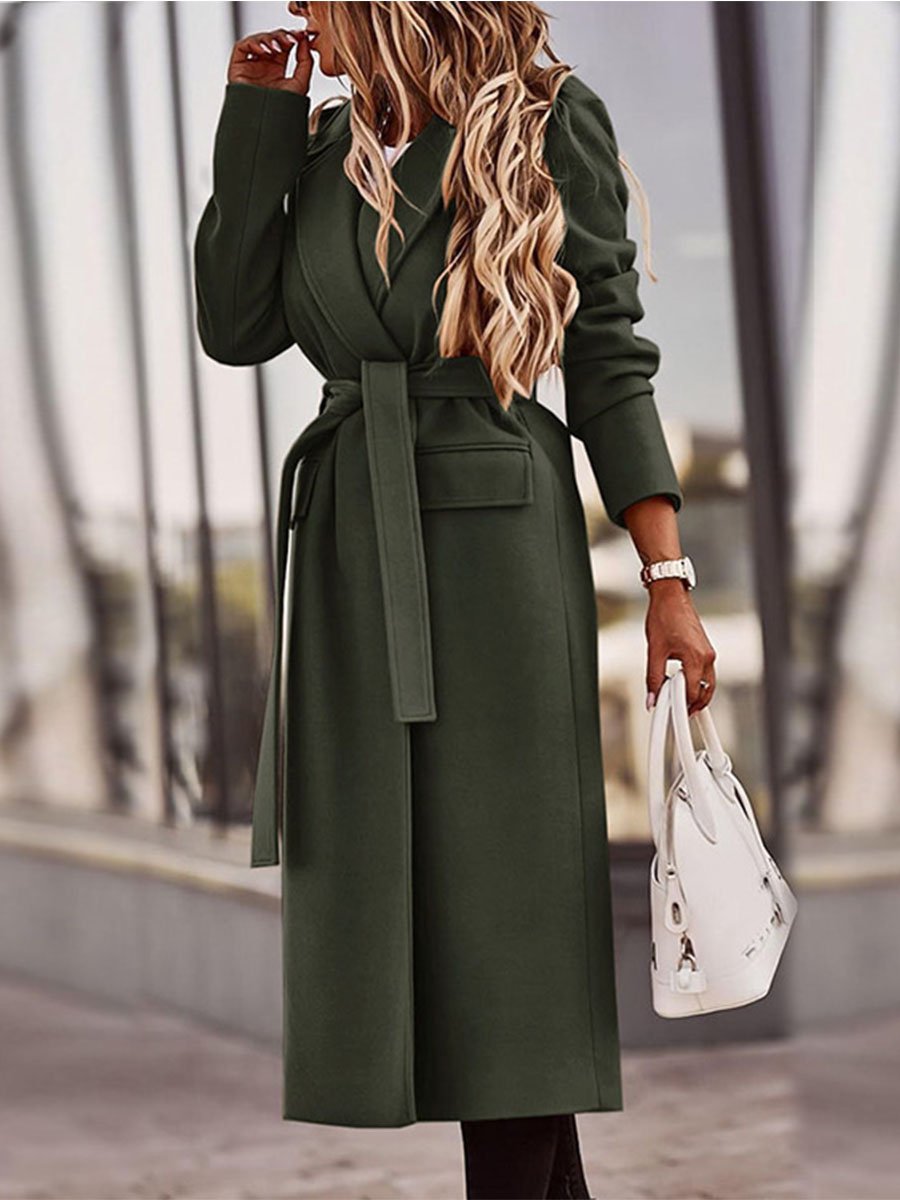 Veleaee Belt Long Coat