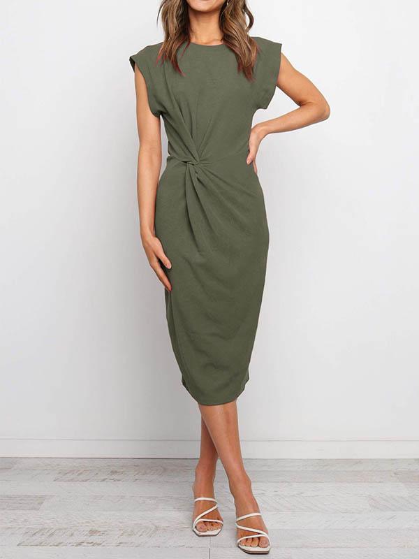 Veleaee Twist Knot Midi Dress