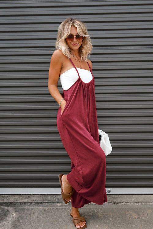 Veleaee Have A Little Fun Pocketed Tie Jumpsuit