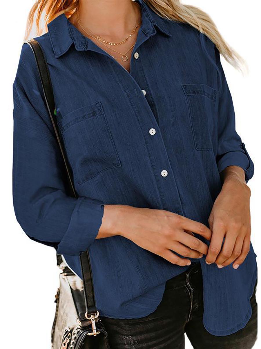 Veleaee Loose Long-Sleeved Casual Blouse (8 colors)