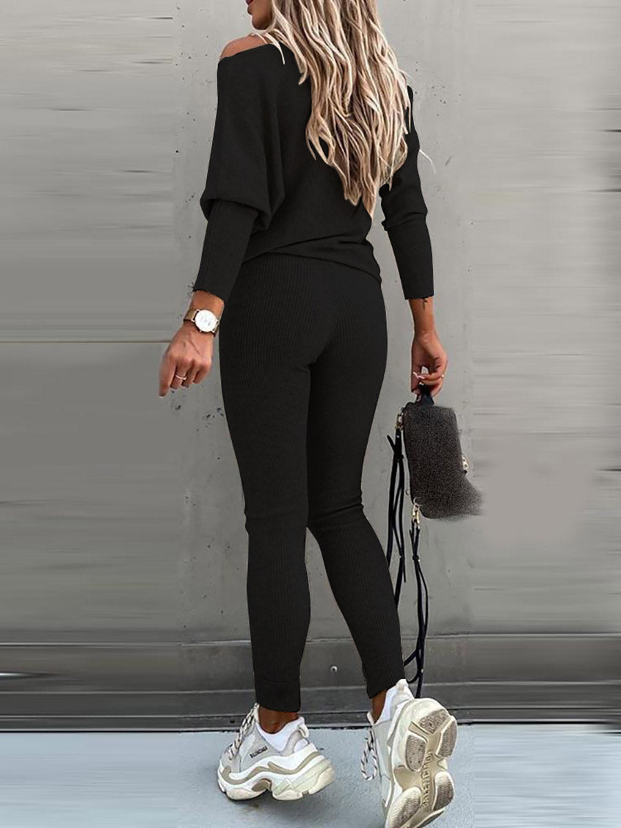 Veleaee Solid Color Casual Lace-Up Slouchy Suit(7 color)