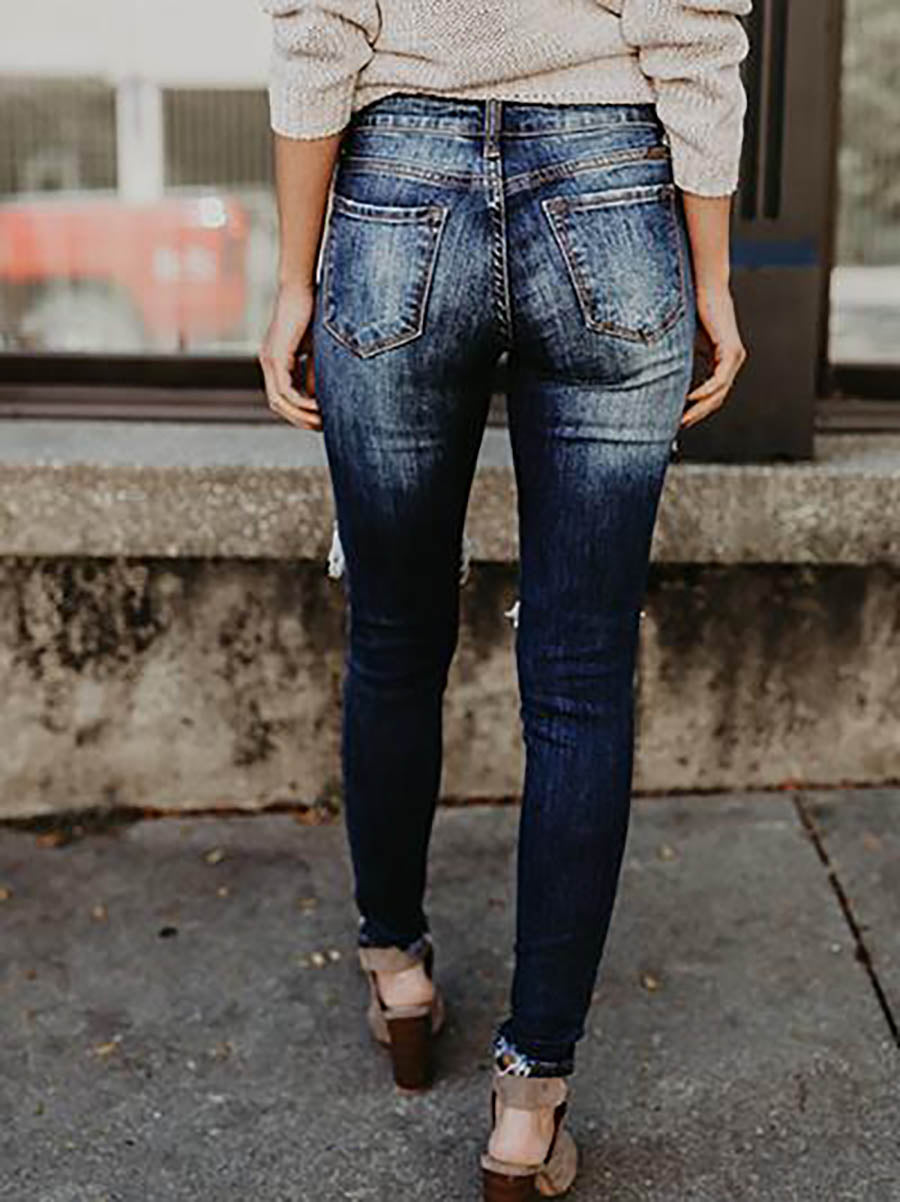 Veleaee Ripped Skinny Jeans